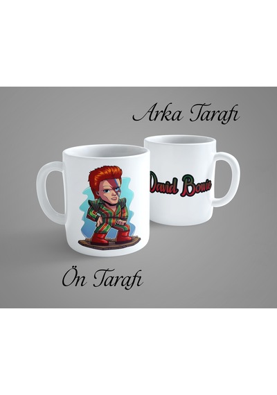 David Bowie Porselen Kupa Bardak Beyaz