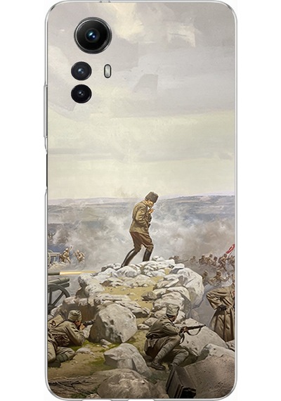 Redmi Note 12s Uyumlu Cephede Komutan Bağımsızlık Atatürk Baskılı Silikon Kılıf Renkli