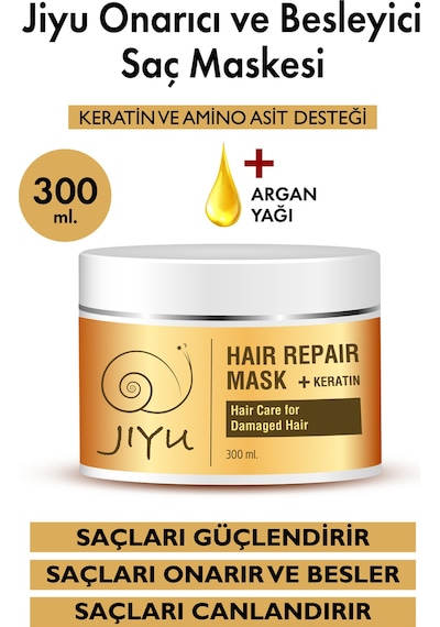 Jiyu Yıpranmış Saçlar İçin Onarıcı Besleyici Keratin Saç Maskesi 300 ML