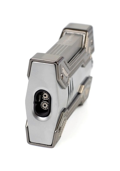 Conquistador Çift Torch Pürmüz Krom Gunmetal Defi Extreme Dizayn Metal Puro Çakmağı Cnq-019