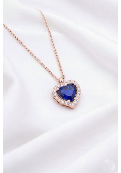 Çekirdekjewelry 925 Ayar Gümüş Rose Kaplama Kalp Kolye Pembe