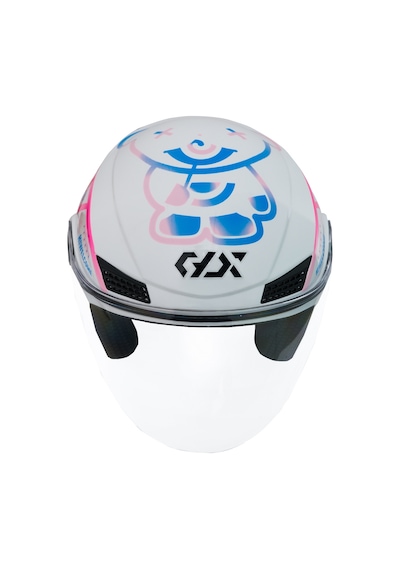 Gp Gx Mks005-Pwbb Şeffaf Vizörlü Motosiklet Yarım Kask Beyaz