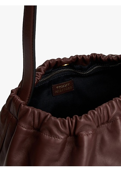 Tommy Hilfiger Soft Leather Shoulder Bag Kadın Kahverengi Çanta - Aw0aw18307