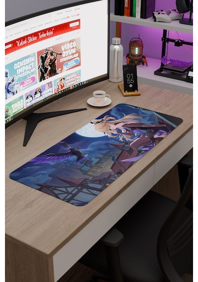 Fischl Genshin Impact Anime Gacha V1 - 70x30 Xl Gaming Mouse Pad Fare Altlığı