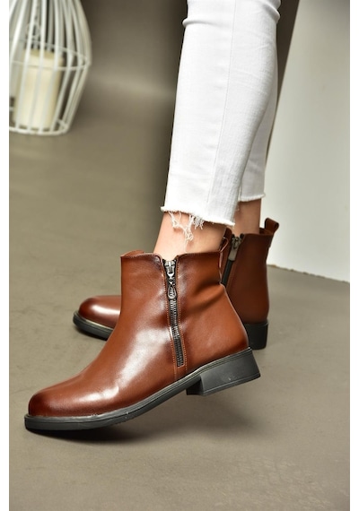 Fox Shoes R374050409 Taba Alçak Tabanlı Kadın Bot Taba