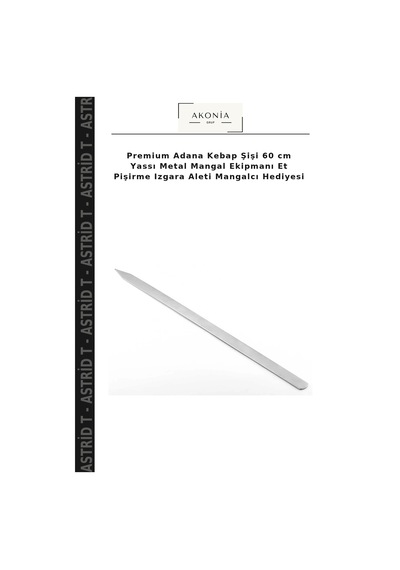Premium Adana Kebap Şişi 60 Cm Yassı Metal Mangal Ekipmanı Et Pişirme Izgara Aleti Mangalcı Hediyesi Çok Renkli