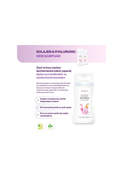 Biobellinda Kolajen & Hyaluronıc Nem Şampuan 250 Ml İnce Telli