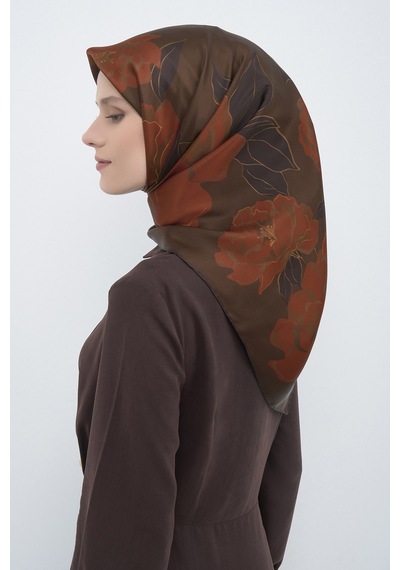 Armine Saf İpek Sura Eşarp-2026 İlkbahar-yaz- 950900d Kahverengi