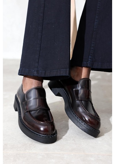 5in1Canpolat Bordo Klasik Loafer 20403