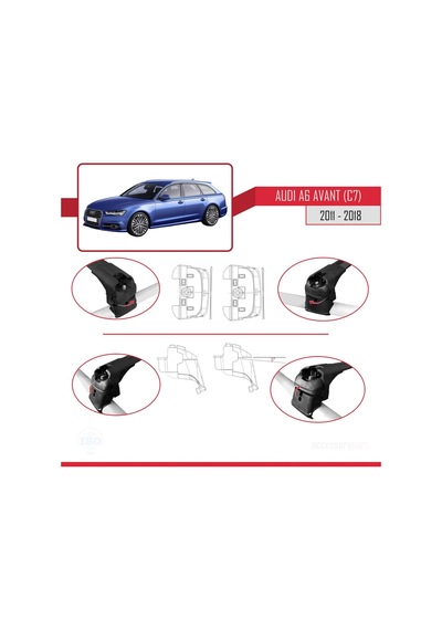 A6 C7 Avant 2011-2018 Arası İle Uyumlu Ace-2 Ara Atkı Tavan Bar