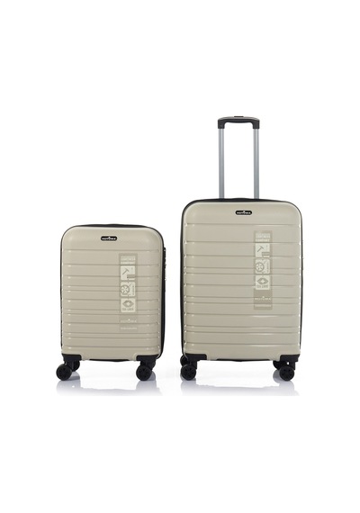 Hotowa Gold Pp Valiz 8010 Ekru Tsa Kilitli İkili Set Beyaz