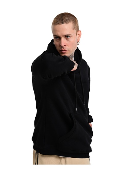 Sportive Lerida Hoodie Erkek Siyah Günlük Stil Sweatshirt 24ku001-syh Siyah