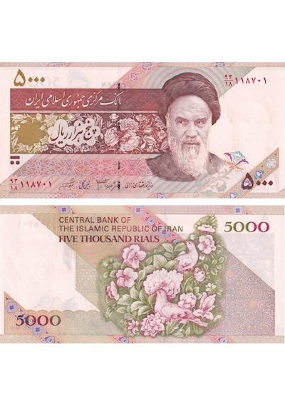 Iran 5.000 Riyal 1993 P145F Çil Eski Yabancı Kağıt Para