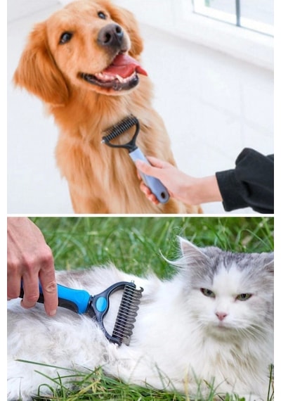 Plastik Saplı Metal Kedi Köpek Bakım Kıtık Tüy Topak Açıcı Tarak 1adet Lisinya