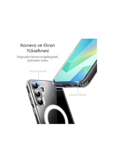 Samsung Galaxy Uyumlu A16 Şeffaf Magsafe Kılıf Mtl Safe