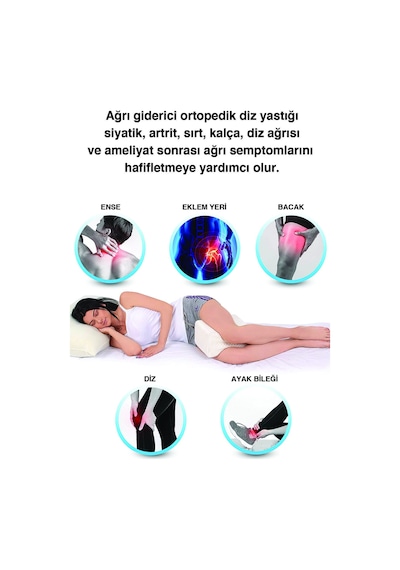 WhiteBlanco Ortopedik Diz Yastığı Viskoelastik Delikli Sünger Beyaz
