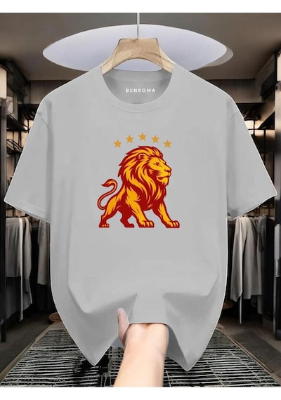 Sepette 6 Ve Üzeri Alımlarda 1 Tişört Hediyedir - Şampiyon Baskılı Unisex Tişört Gri