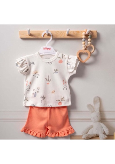 Tiffany Baby & Kids Tiffany Baby Sunny Garden 2'li Şortlu Bebek Takımı 2410104 Ekru