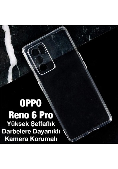 Oppo Reno 6 Pro Kılıf Kamera Korumalı Ultra İnce Şeffaf Silikon Kılıf- 5775 Mh-hs9693-1008