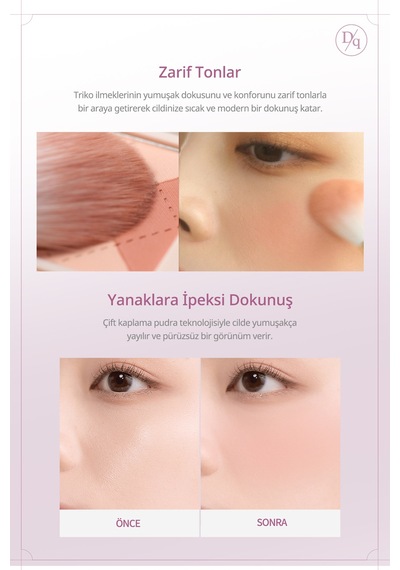 Dasique Karıştırılabilir Renk Tonlarına Sahip 4lü Allık Paleti Blending Mood Cheek 05 Violet Knit 05 Violet Knit