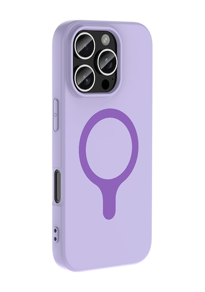 Maks Technology iPhone Uyumlu 16 Pro Kılıf M-safe Şarj Özellikli Mkst Aris Silikon Kapak - Lila