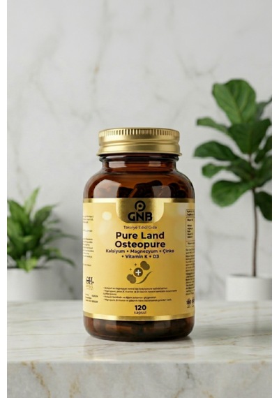 Gnb Pure Land Osteopure Kalsiyum, Magnezyum, Çinko, Vitamin K Ve D3 İçeren Takviye Edici Gıda 120 Kapsül