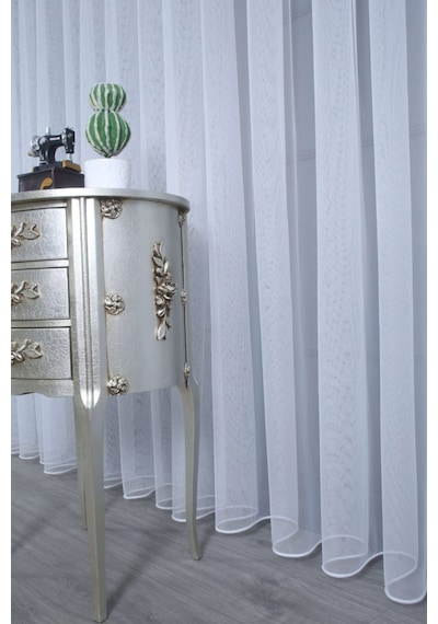 Grek Zemin 1-2,5 Normal Pileli 100 X 250 Cm Tül Perde Kırık Beyaz