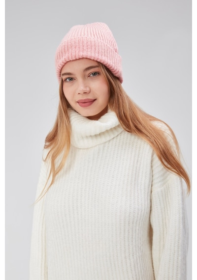 Derikem Basic Şık Standart Lüks Unisex Tiftik Bere Pembe