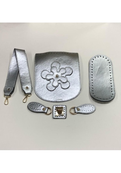 Karantuhafiye El Çantası Örgü Seti / Çanta Örgü Seti Silver Silver Çok Renkli