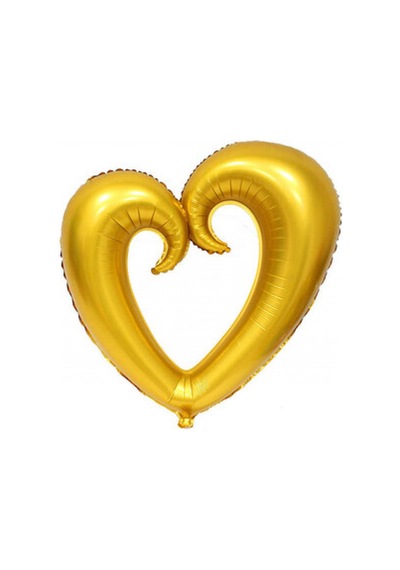 Folyo balon kalp ortası boş altın 96x109cm p1