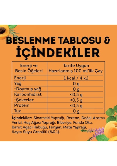 Lipton Slim Plus Kayısılı Bardak Süzen Poşet Bitki Çayı 20'li Paket