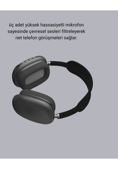 Mey İthalat P9 Pro Plus Bluetooth Kulak Üstü Kulaklık H1 Çipli, Aktif Gürültü Engelleme, Uzamsal Ses Deste