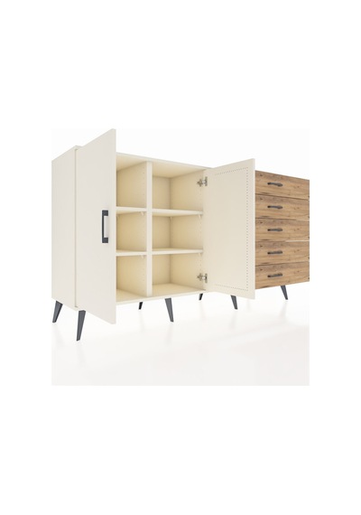 Hyperion Konsol 4 Raflı 5 Çekmeceli 2 Kapaklı 176x44x99 Aytaşı-aytaşı/çam Aytası - Aytası