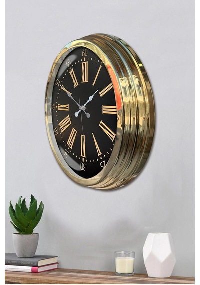 River World Duvar Saati Roma Rakamlı Gold Metal 40 Cm Çok Renkli 09448609