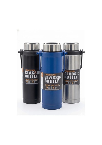 Termos Paslanmaz Sızdırmaz Dayanıklı Sıcak Soğuk Outdoor Matara Şık 800 Ml Çelik Termos Siyah Çok Renkli
