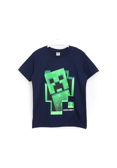 Minecraft 3D Creeper Baskılı Çocuk Tişört (487115973) Lacivert