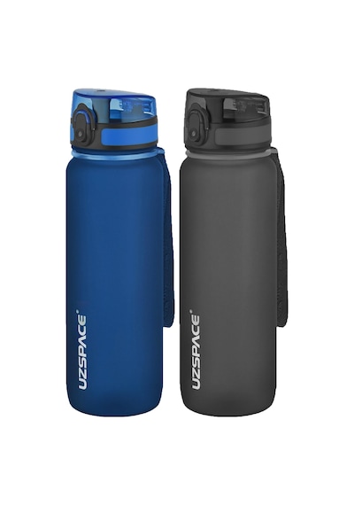 Uzspace 2'li Tritan Matara Seti 800 Ml 14 Farklı Renk Seçeneği Fiftyfifty-3053seta Lacivert-Siyah