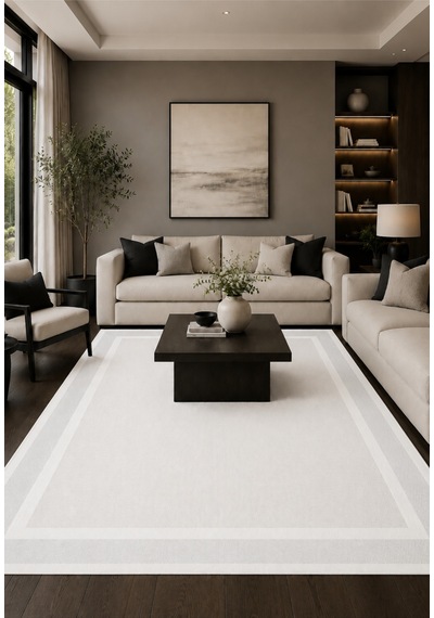 Modern Sisal 8001 Beyaz Leke Tutmayan Kaymaz Taban Salon Mutfak Koridor Balkon Halısı