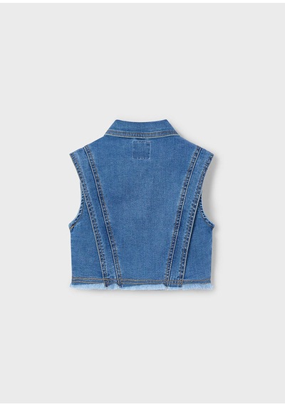 Kız Çocuk Denim Yelek 3364 Mavi