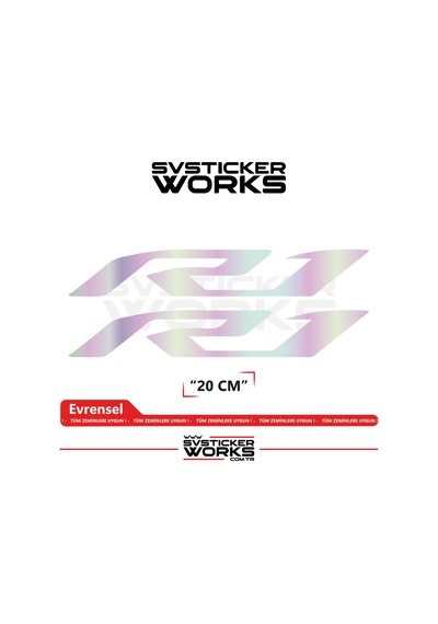 Yamaha R1 Uyumlu Yazı Sticker Yüksek Kalite Özel Kesim Folyo 2'li Set Hologram