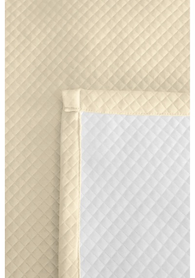 Krem Minimal Tek Kişilik Pike Takımı - Kapitone Geometrik Ekru Mevsimlik Yatak Örtüsü 160x220 Cm Pastel Güneş Dinginliği