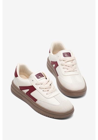 Tonny Black Rahat Kalıp Kauçuk Taban Bağcıklı Sneaker Kadın Bej Bordo Sneaker Tbtyldz005 Bej - Bordo