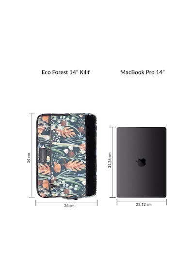 Bloominbag Eco Forest 14 İnç Laptop / Macbook Uyumlu Kılıf Yeşil