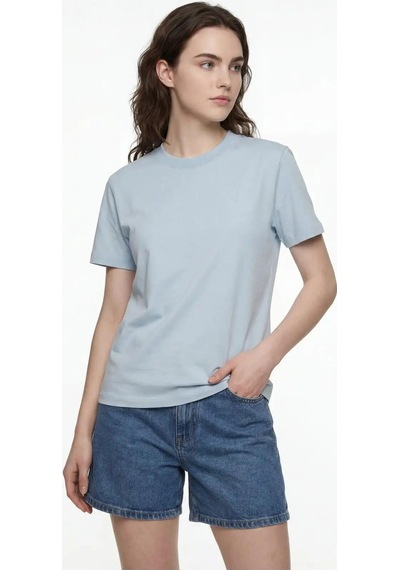 Boxy Fit Kadın Tshirt K.kol Soft Blue