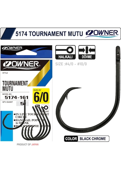 Owner 5174 Tournament Mutu Black Chrome İğne 9-0
