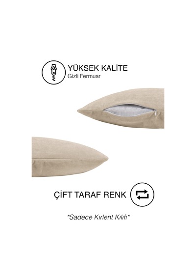 Br Perle Home Daily Series Bej Rengi Kırlent Yastık Kılıfı Bej