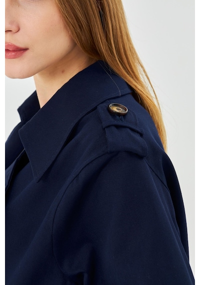 Pastelastore %100 Pamuk Gabardin Astarlı Oversize Geniş Kalıp Kadın Crop Kısa Trençkot 1122 Lacivert Pastelastore %100 Pamuk Gabardin Astarlı Oversize Geniş Kalıp Kadın Crop Kısa Trençkot 1122 Lacivert