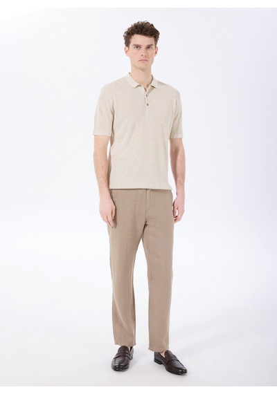 Fabrika Comfort Bej Erkek Polo Yaka Regular Fit Jakarlı Kazak Fc5sm-kzk 2047