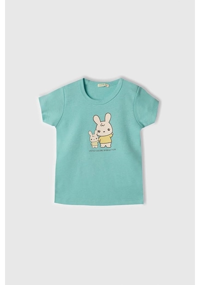 United Colors Of Benetton Erkek Bebek T Shirt Turkuaz 3ı9wa1062-1422 Turkuaz