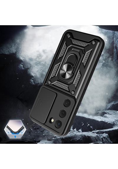 Tecno Spark 40 Pro Kılıf Tam Korumalı Magnetik Standlı Kamera Korumalı Sürgülü Vega Kapak Lacivert